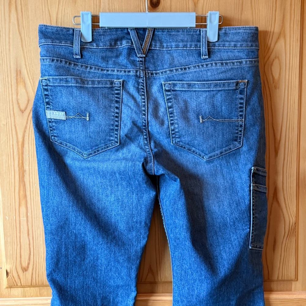 Ariat Rebar Mens Denim Jeans Mid Rise Boot Cut Workwear 31R Utility Pocket 32x30 - Picture 7 of 15